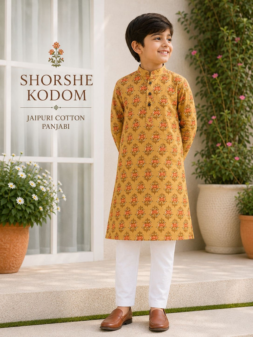 Jaipuri Cotton Panjabi - Shorshe Kodom