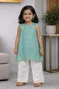 Scalloped Kameez Set - Mint