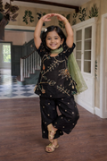 Floral Garden Tissue Sharara - Black