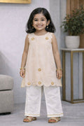 Scalloped Kameez Set - Beige