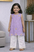 Scalloped Kameez Set - Dusty Lavender