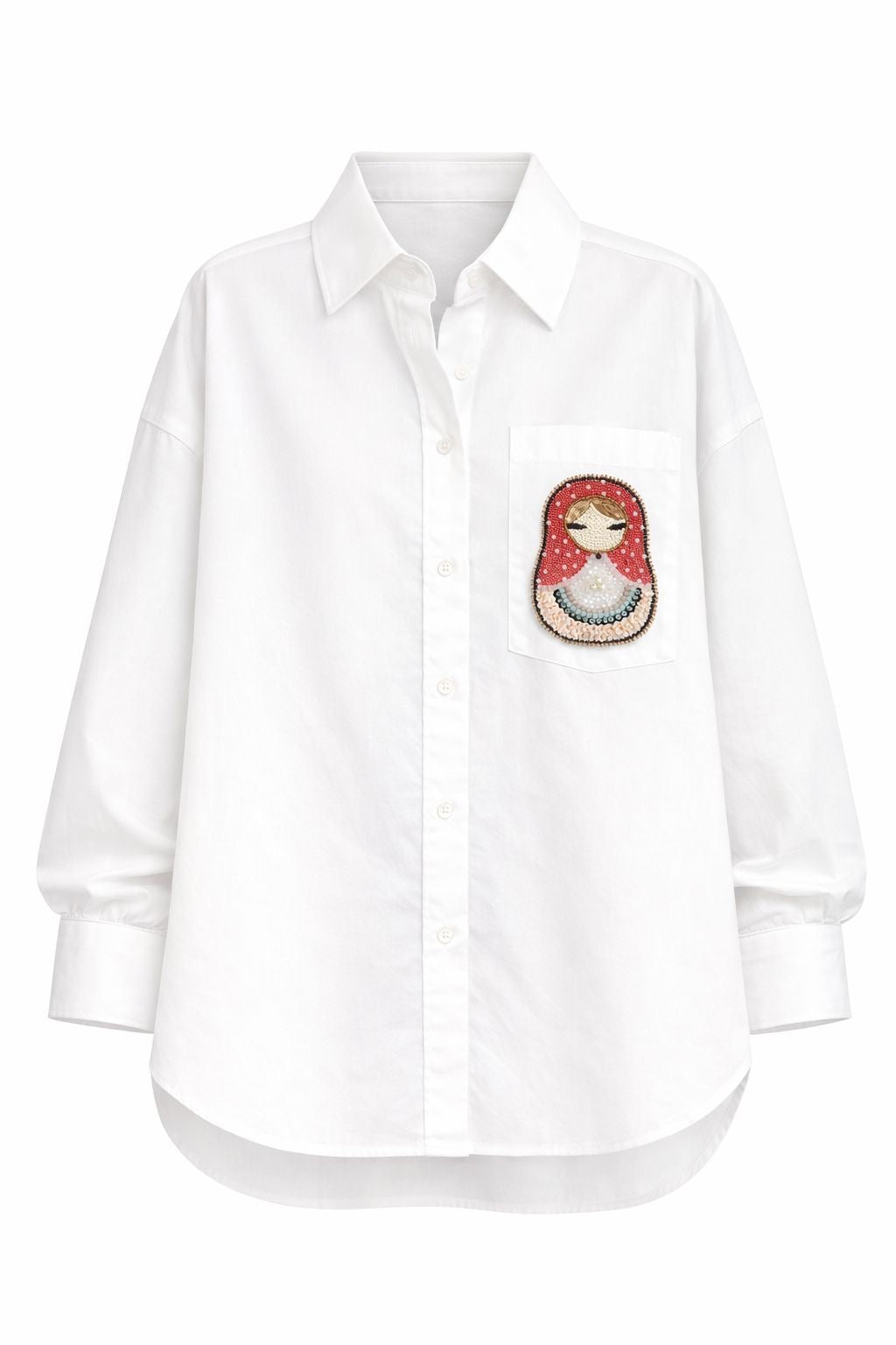Statement Oversized Shirt - Russian Doll