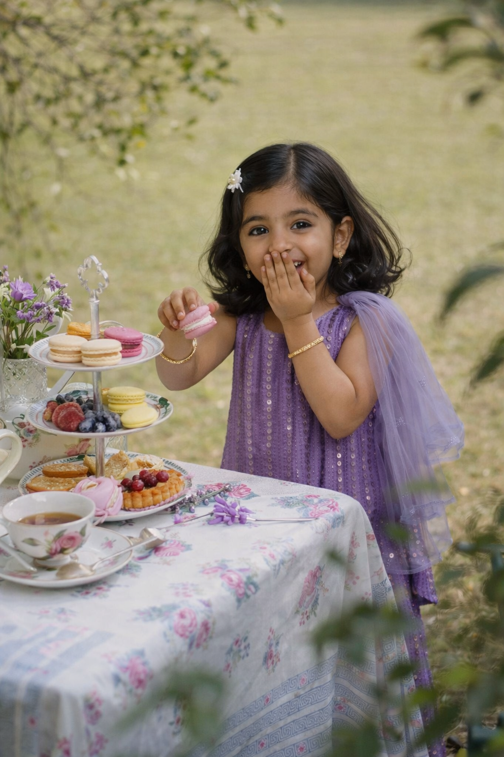 Glitzy Mirror Sharara - Purple