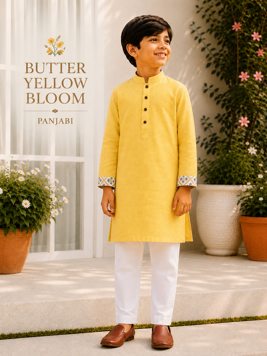 Butter Yellow Bloom Panjabi
