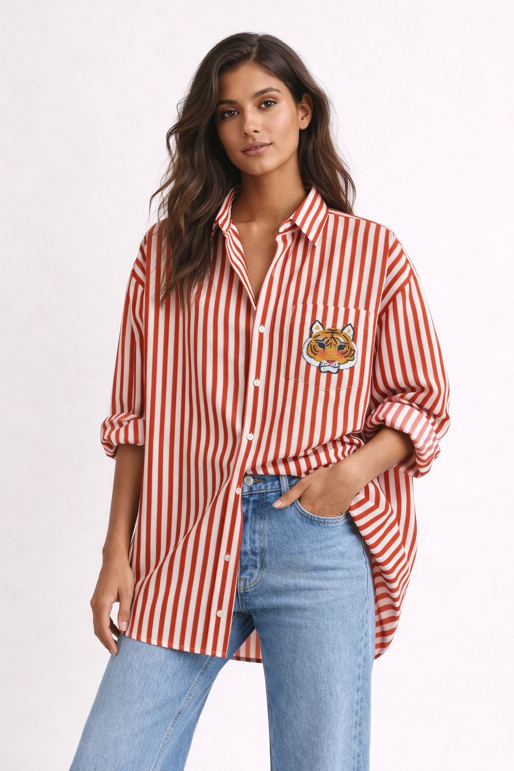 Statement Oversized Shirt - Candy Stripe Baagh