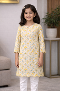 Floral Remi kameez set yellow