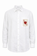 Men’s beaded detail shirt - ace of hearts