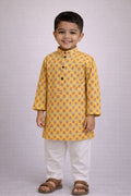 Jaipuri Print Panjabi - Yellow