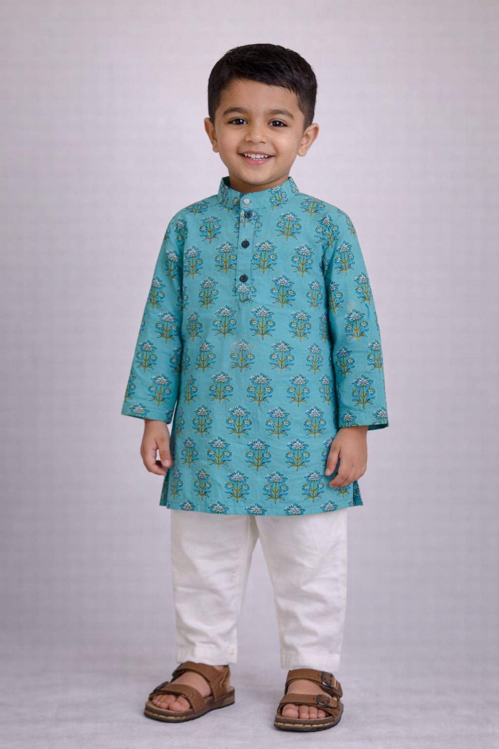 Jaipuri Print Panjabi - Blue