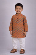 Jaipuri Print Panjabi - Orange