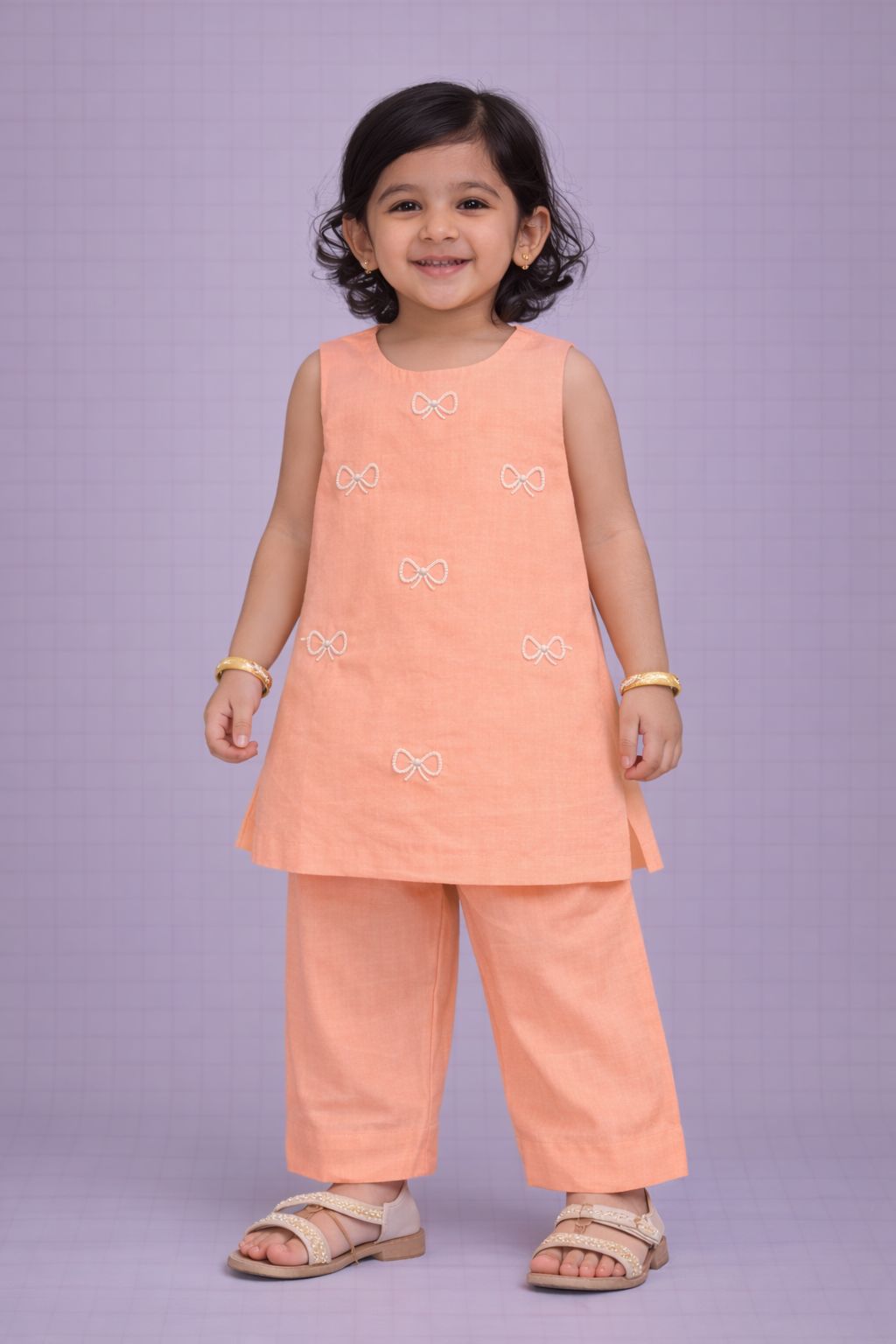 Pearl Bow Bella - Coral