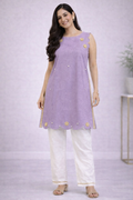 Scalloped Adult Kameez Set - Dusty Lavender