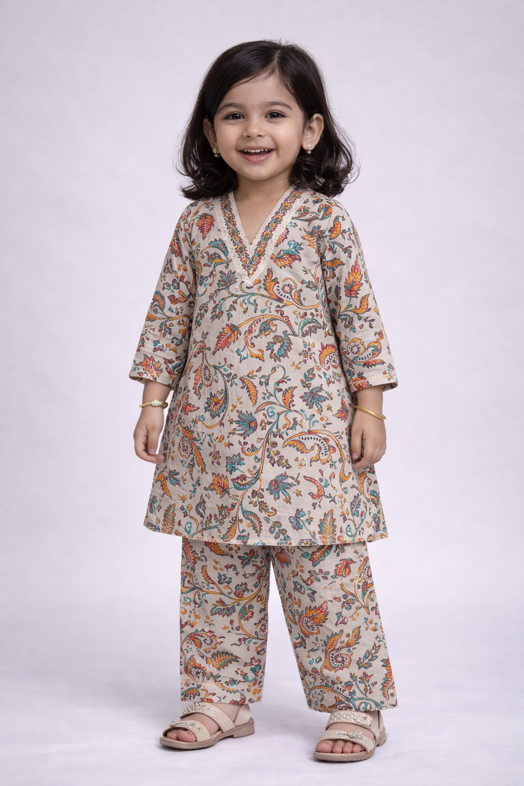 Whimsy Co-ords - Biscuit & Orange