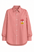 Statement Oversized Shirt - Mango Juice (Red Stripes)