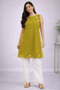 Scalloped Adult Kameez Set - Kolapata Green